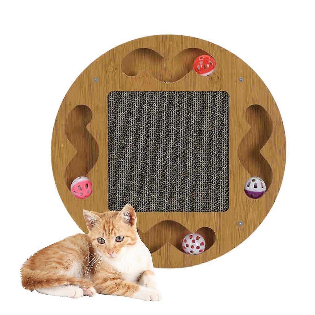 Lovely Cats Scratching Teasing Toy with Ball Indoor Floor Exercise Play Toy
