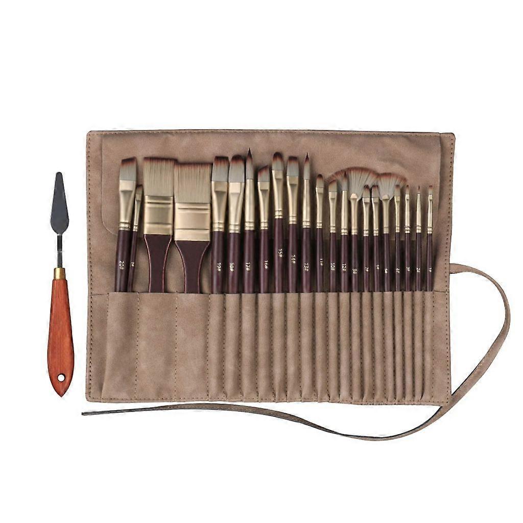 22Pcs Professional Nylon Paint Brush with Brush Holder
