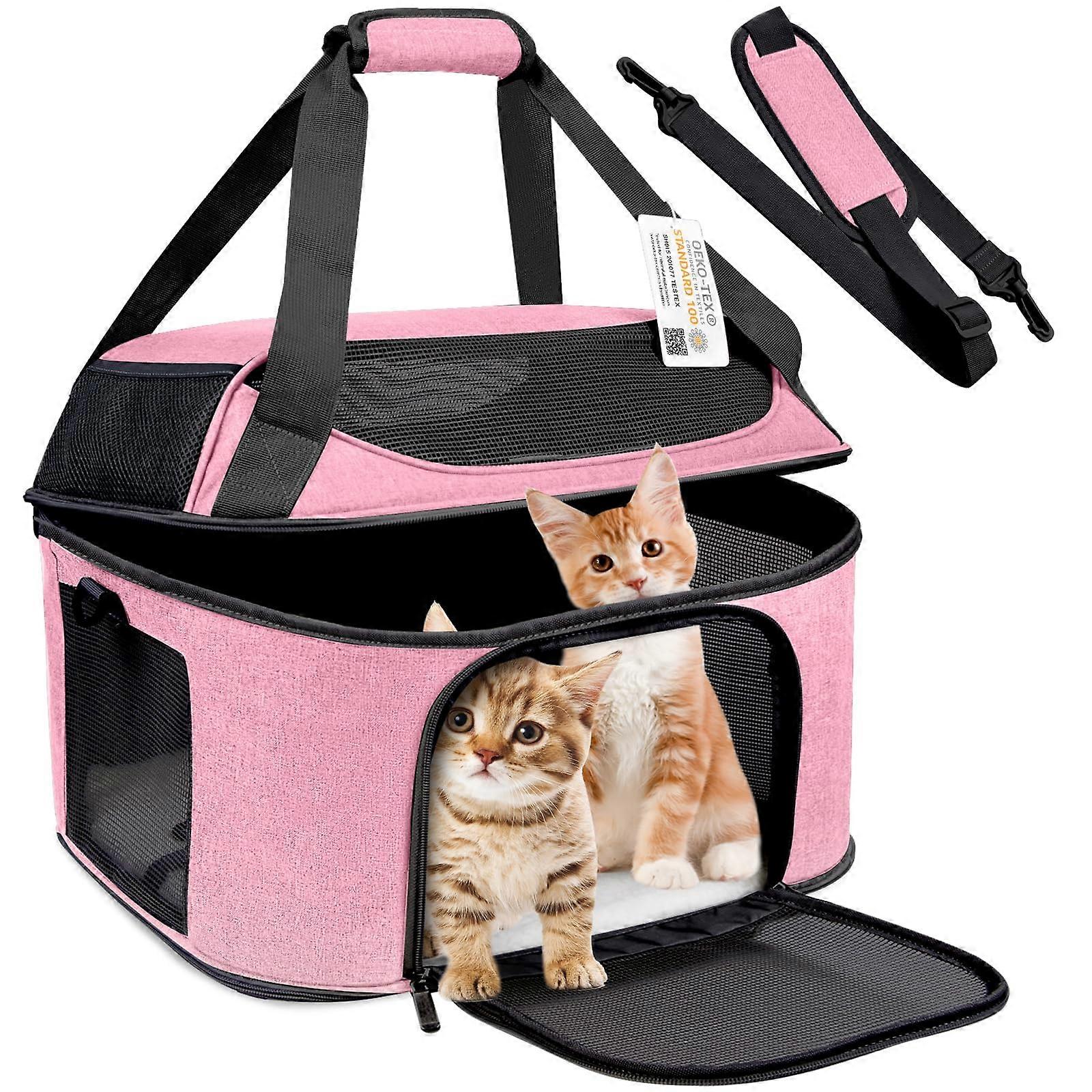 Large Cat Carrier, Oeko TEX Certified Soft Side Pet Carrier for Cat, Small Dog