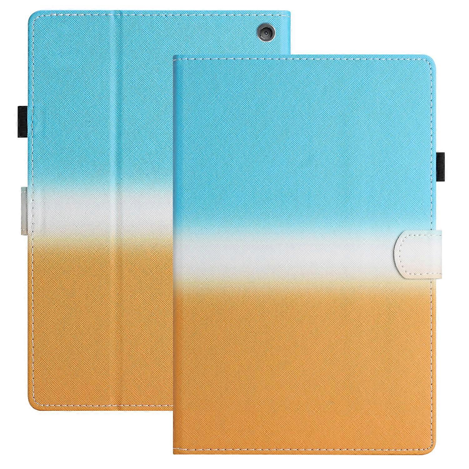 For Amazon Kindle Fire 7 2022 Stitching Gradient Leather Tablet Case