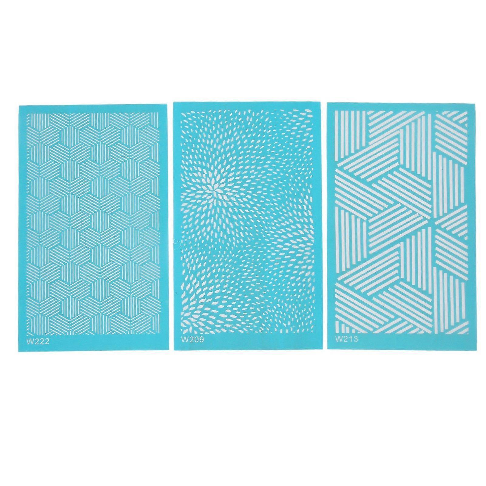 3Pcs Silk Screen Stencils for Polymer Clay DIY