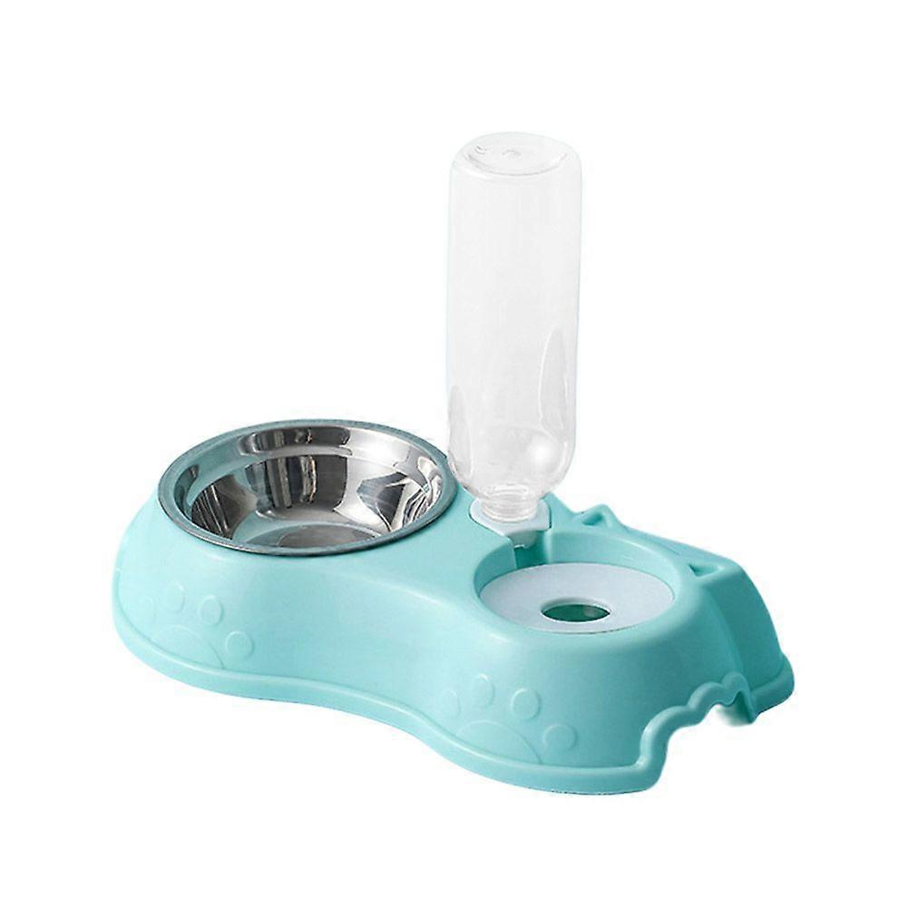 Pet Cat Bowl Automatic Feeder Water Dispenser Dog Cat Food Bowl with Drinking Raised Stand Double Dish Bowls for Cat Dog Feeders
