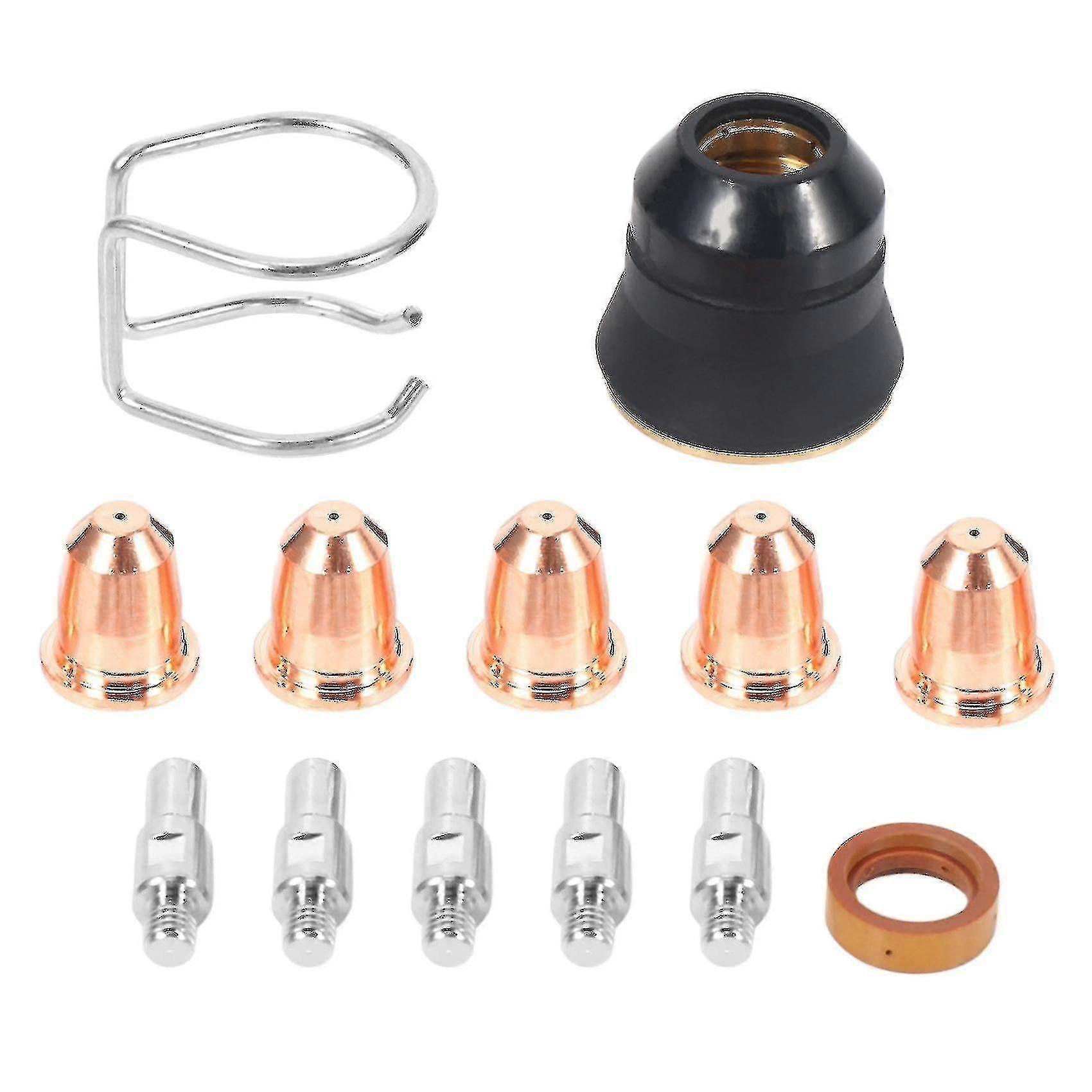 13pcs Plasma Cutter Torch S45 Accessory Kit - Electrodes, Nozzle Tips, Retaining Cap, Gas Diffuser