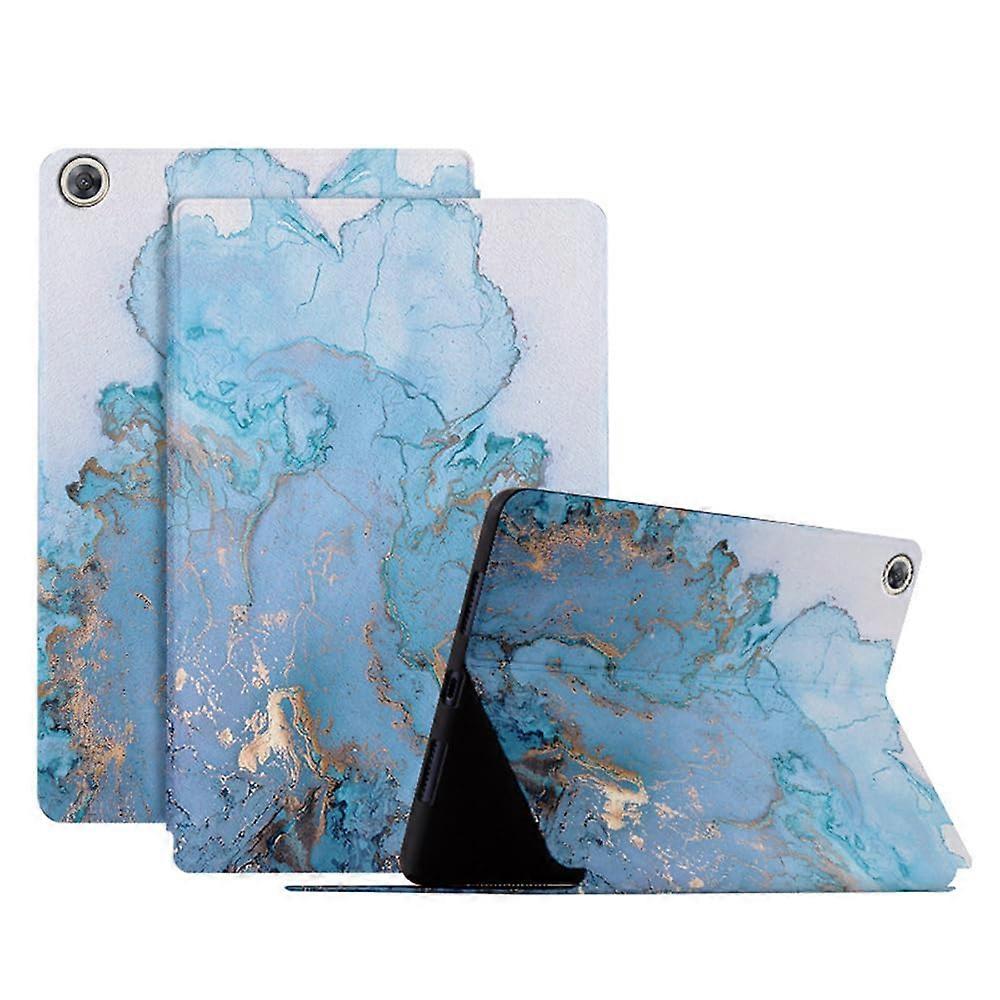 Case for Huawei MediaPad M5 10.8 CMR-AL09 CMR-W09, Blue Marble PU Leather Slim Folio Stand Cover with Auto Wake/Sleep Feature