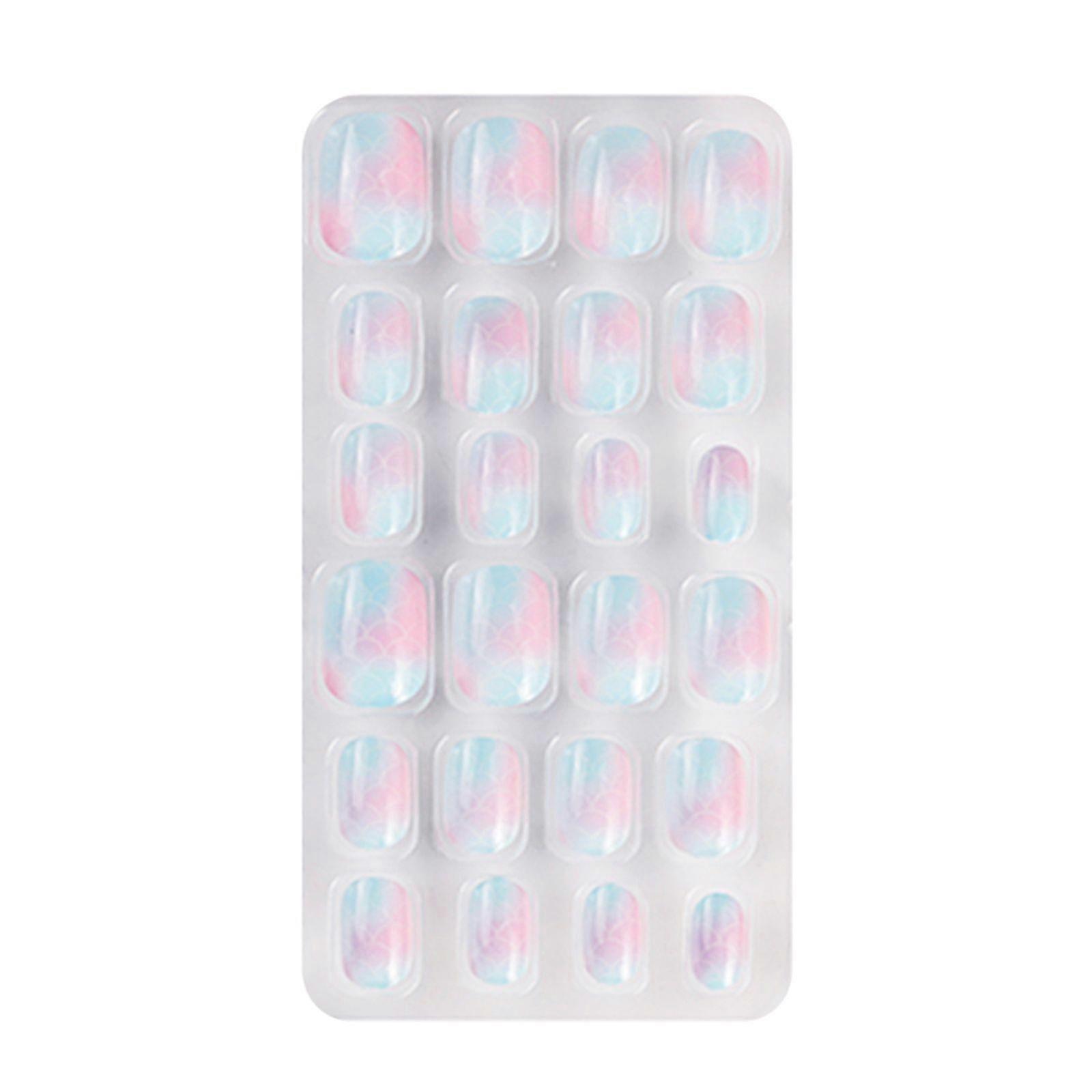 Candy Nails Press On Kids Nails Press On Short Cute Pink Simple Pattern