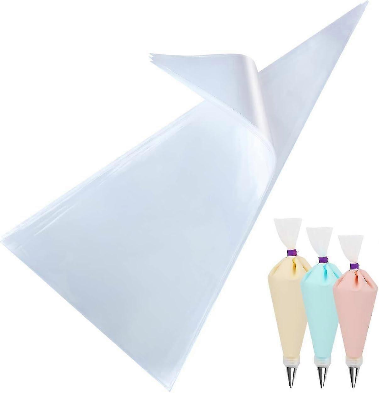 極厚ペストリーパイピングバッグ-カップケーキ、ケーキデザート、クッキー用の100ピース使い捨てアイシングバッグ