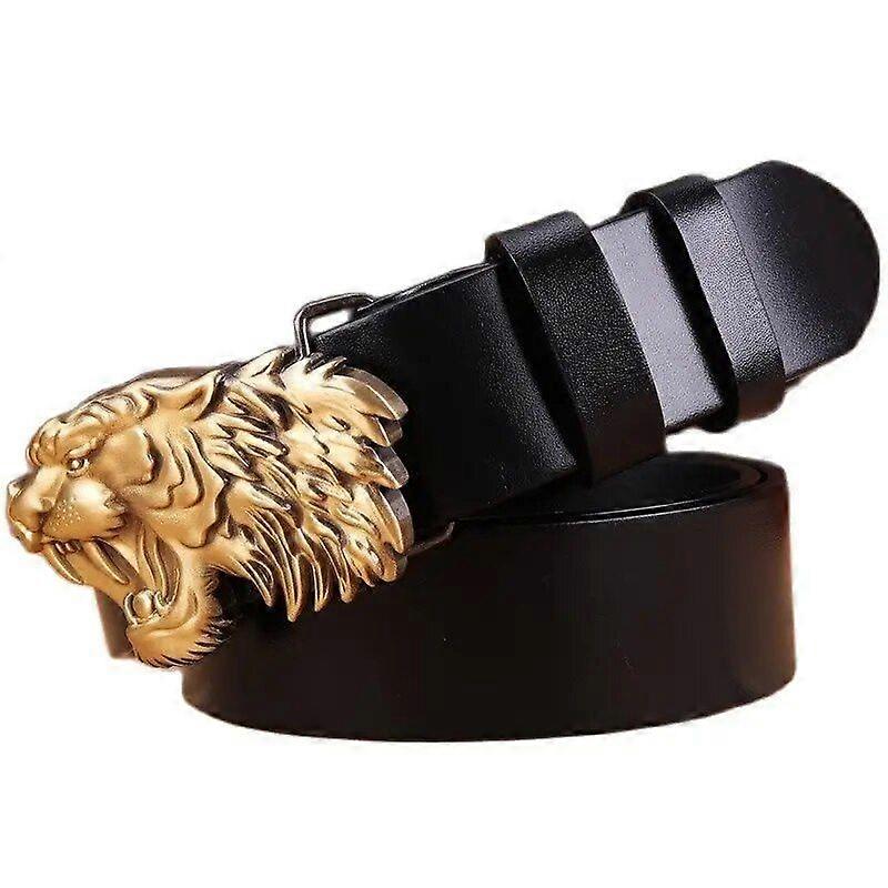 2020 solid brass buckle belt men high quality tiger strap 3.8 cm wide girdle full grain 100% genuine leather cowhide 130 camel