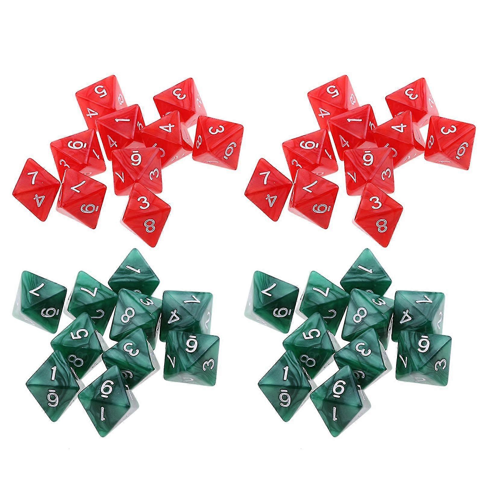 8-Sided Polyhedral Dice Set of 40 for Themed Party Games