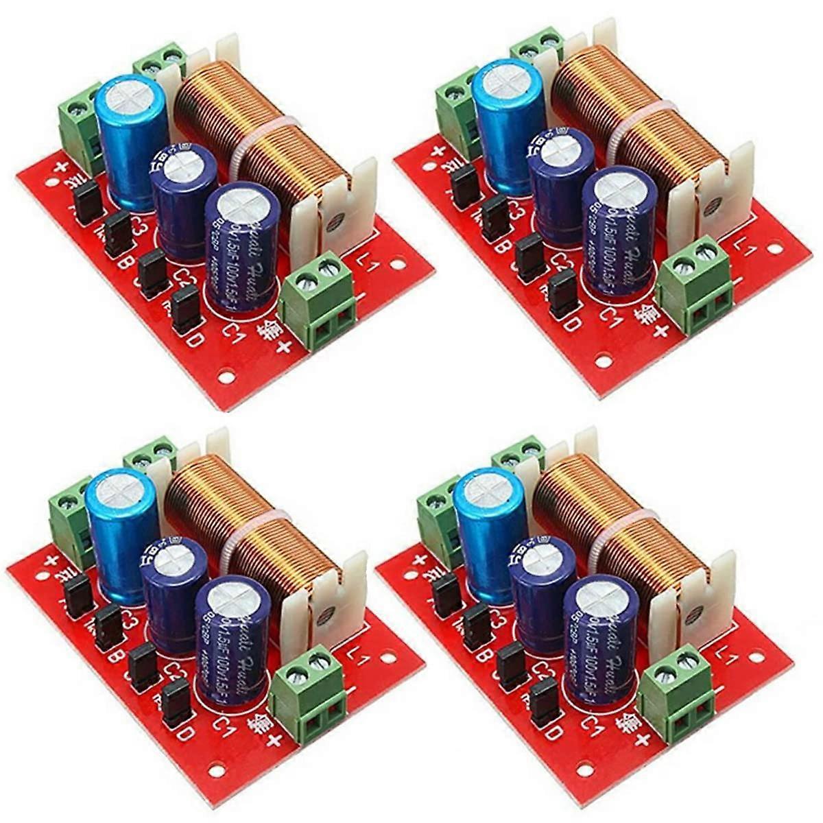 4PCS 400W Adjustable Treble/Bass Frequency Divider Distributor 2-Way Speaker Audio Crossover Filters (4 X)