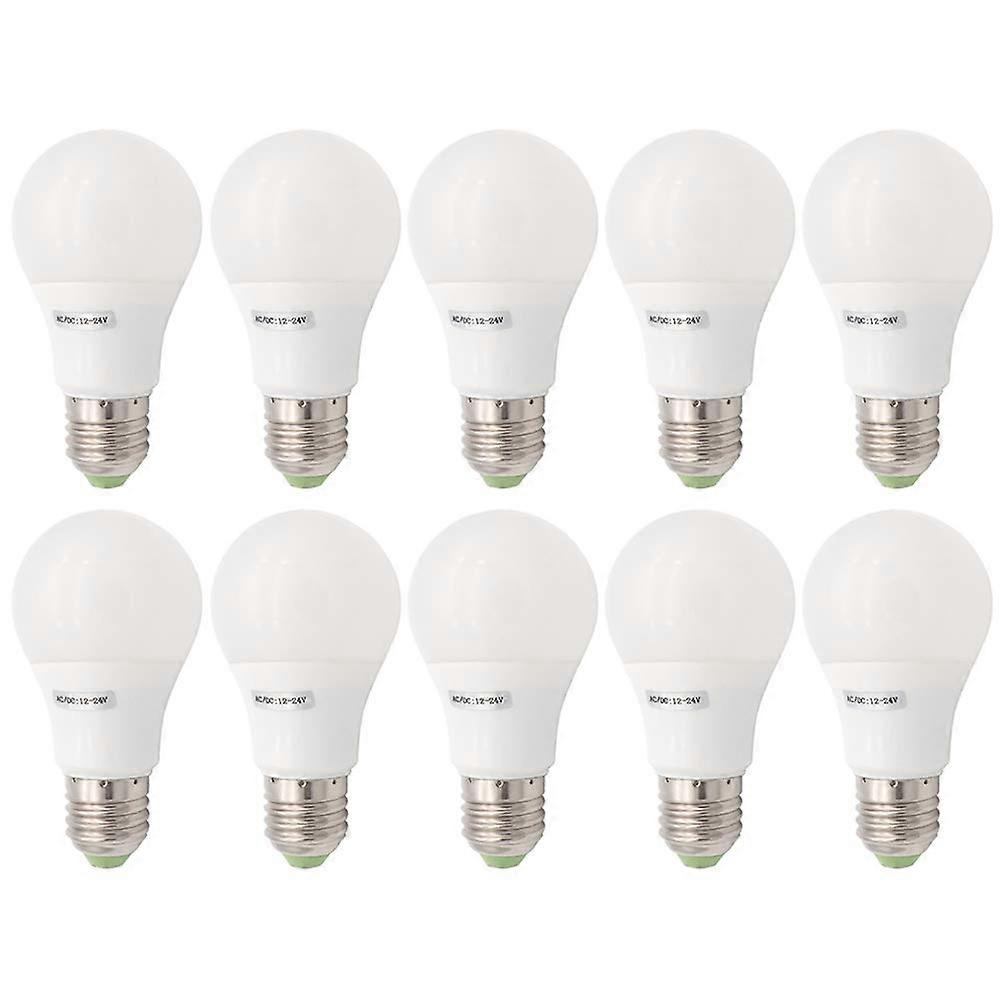 E27 LED Bulb 5W 12V Low Voltage Non-Dimmable Warm White 125730 SMD 40W Equivalent Plastic Light Pack of 10