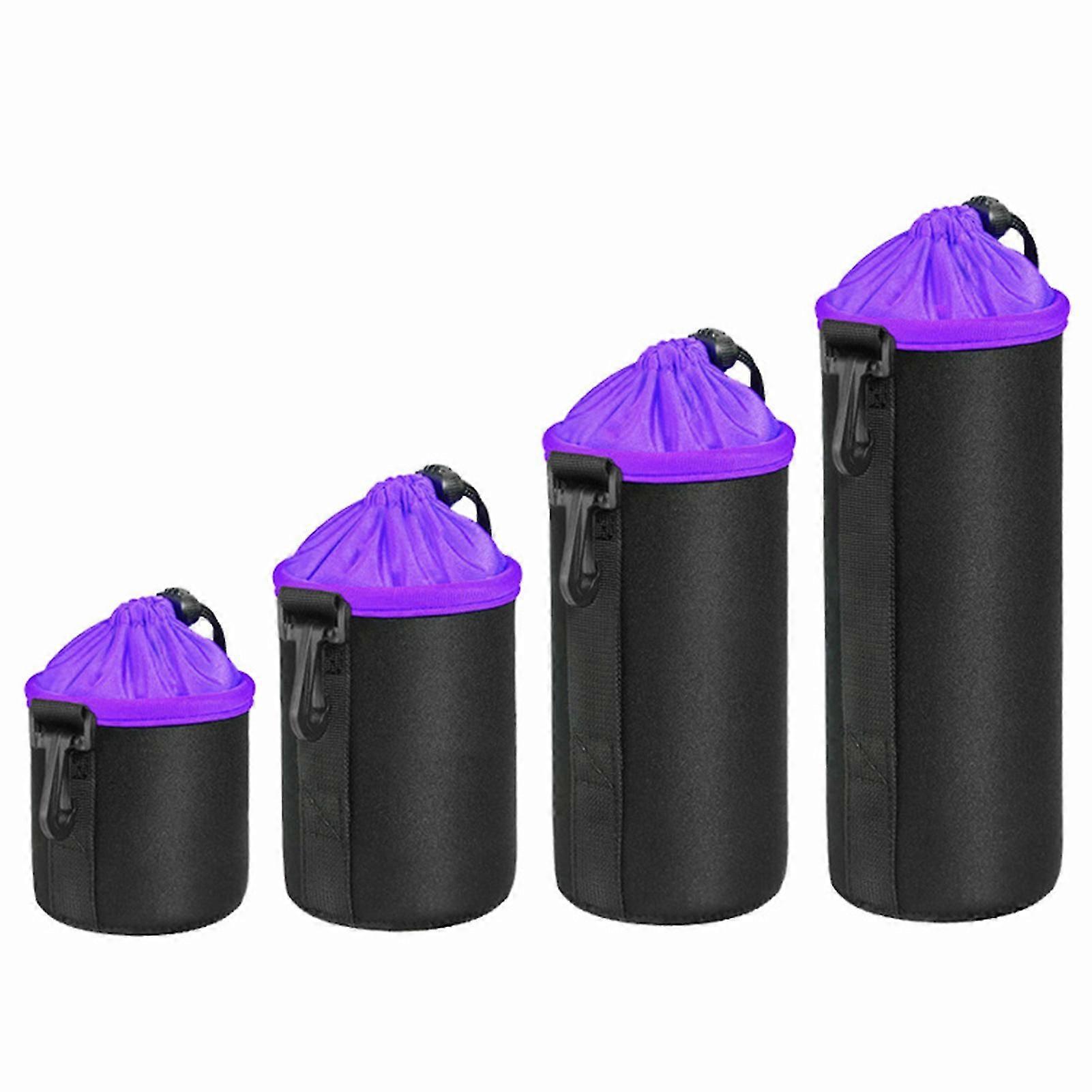 4pcs Camera Lens Bag Waterproof Anti-drop Soft Dslr Camera Lens Drawstring Protective Bag For Outdoor