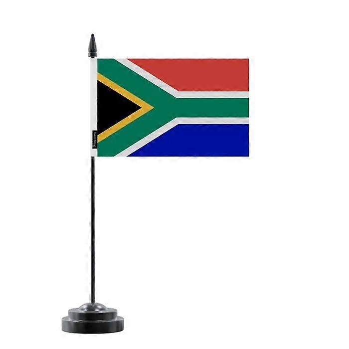 South Africa Table Flag – 14 x 21 cm – Polyester – Black Plastic Base
