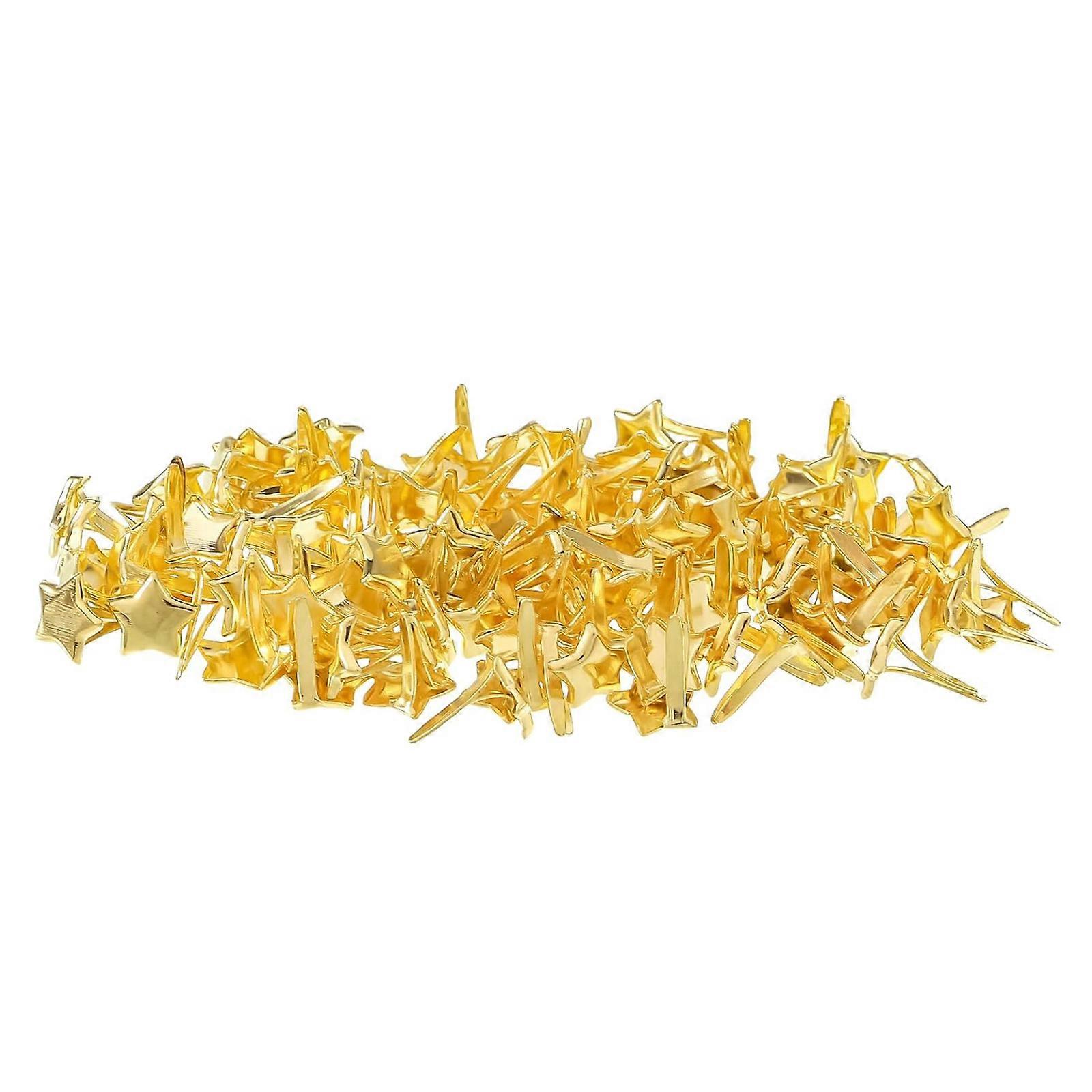 100pcs Mini Brads Pattern Clips Metal Paper Clasps Split Pins Round Head Clips for School Scrapbooking Paper Paper Clip