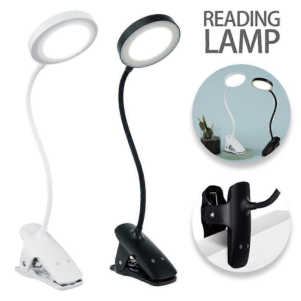 Rechargeable LED Clip-On Book Light with Eye Protection, 5 Color Modes, 1800mAh Battery, Adjustable Brightness