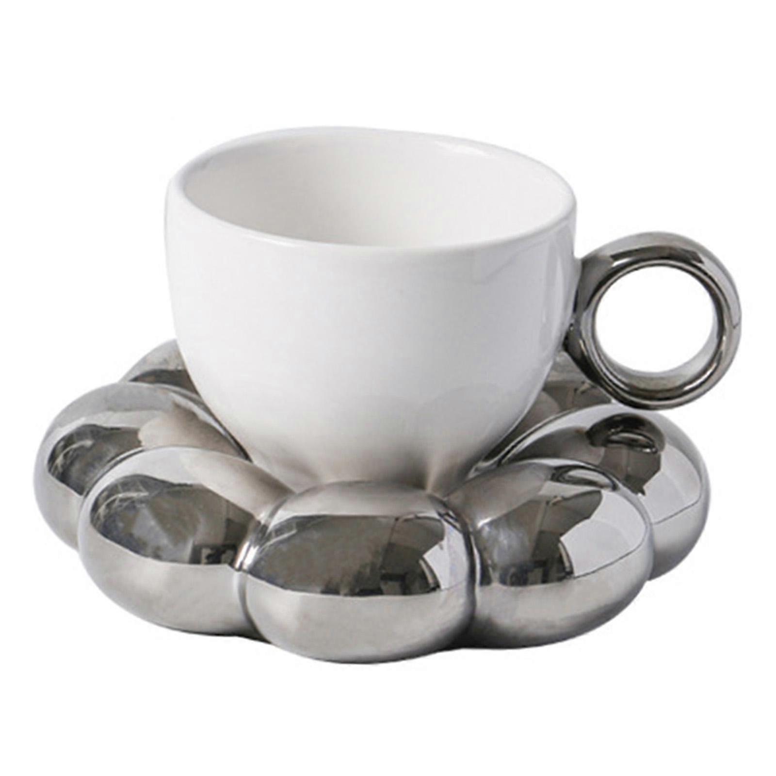 セラミックコーヒーマグとコースター、ハンドル付き滑り止め絶妙なフォトプロップ