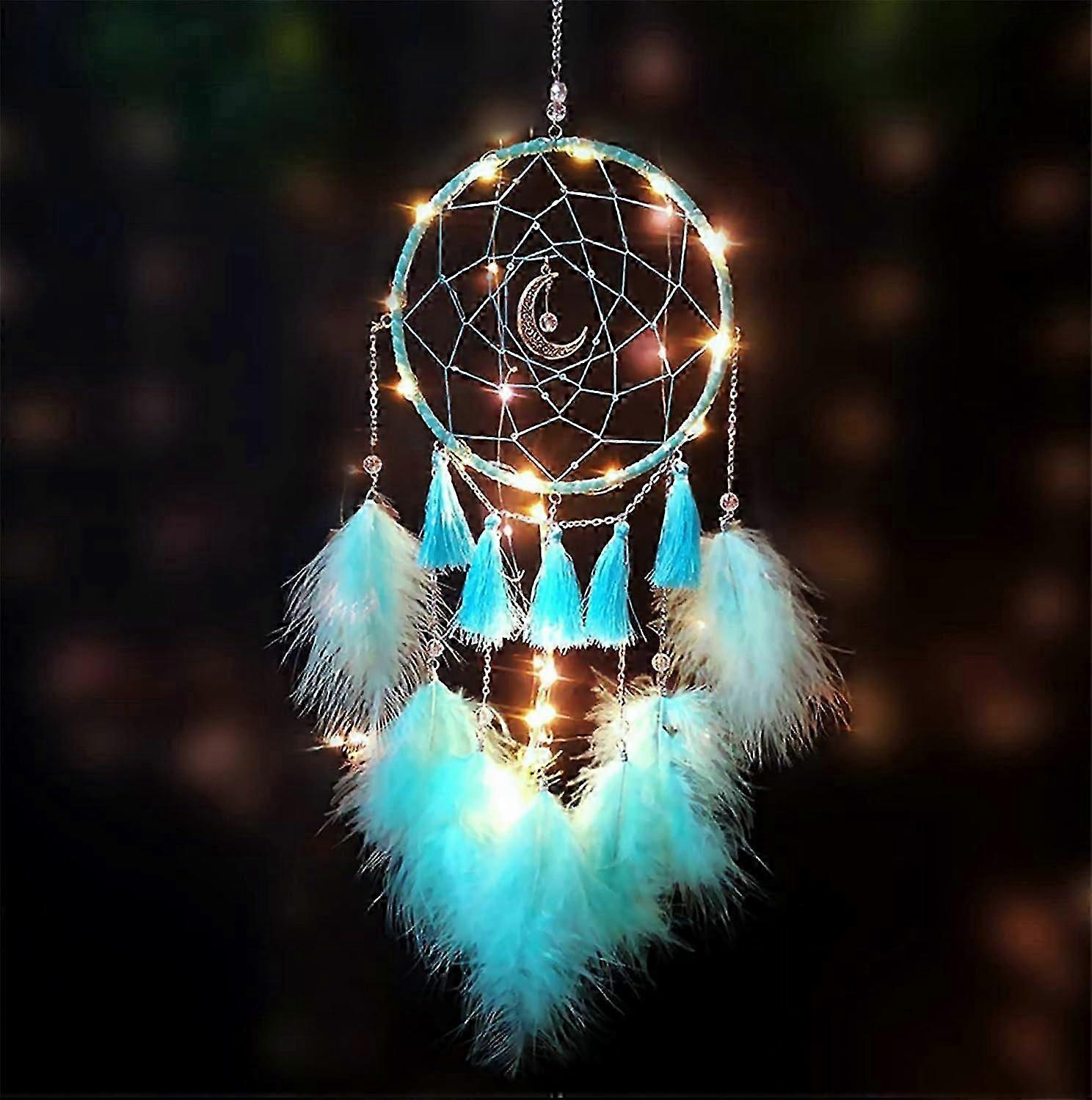Handmade Led Dream Catcher (light Blue): Wall Hanging Decor