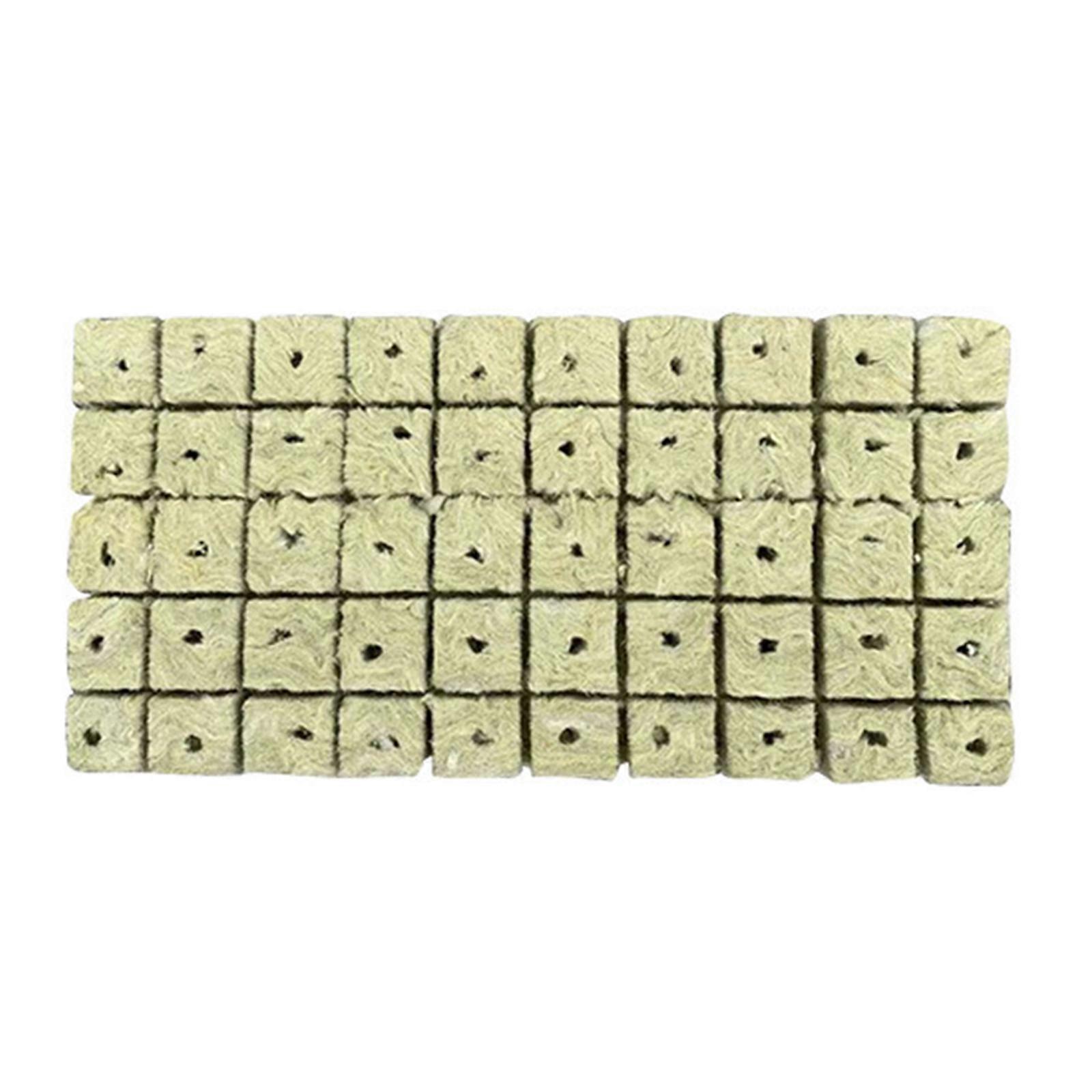 50Pcs Rock Wool Grow Cubes for Cuttings Cloning Plants Propagation Seed Starting