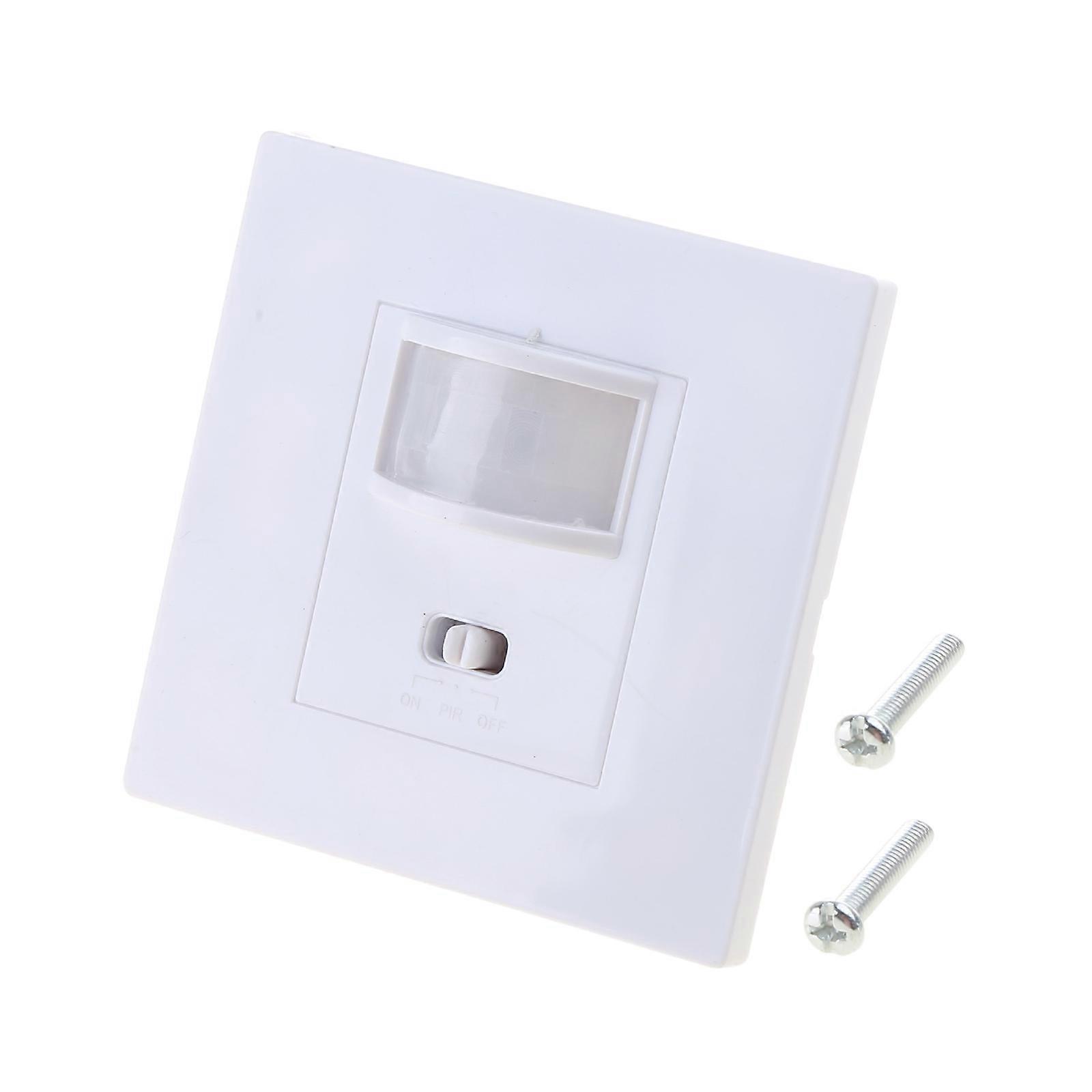 220-240V AC Wall Mounted 9m Automatic PIR Infrared LED Motion Sensor Switch  White
