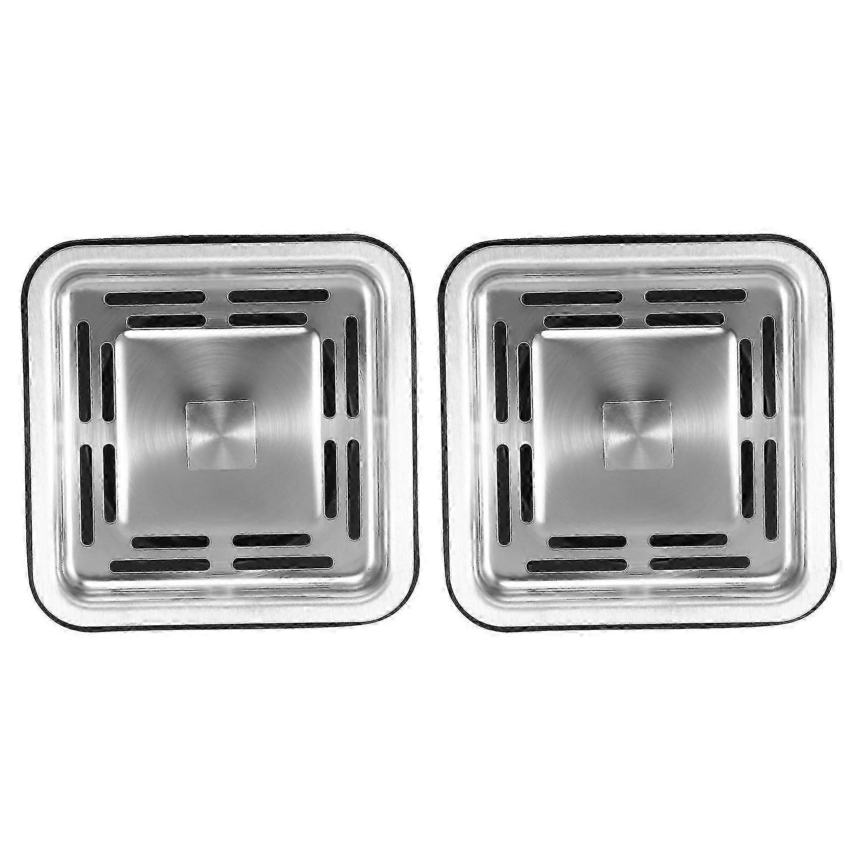 2x Square Sink Strainer Plug Kitchen Sink Drain Mesh Stopper Basket Strainer Waste Plug Kitchen App