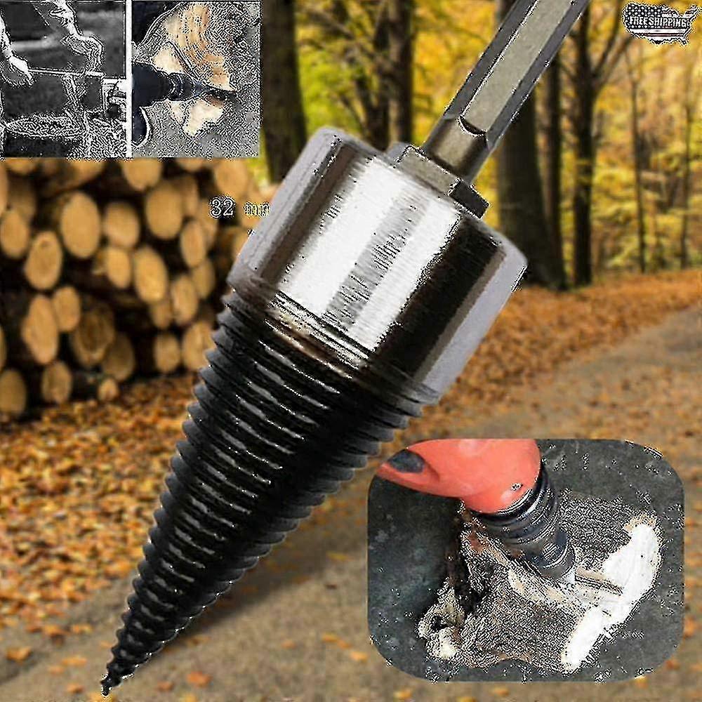 Heavy Wood Drill Bit Firewood Splitter U Anti-skid Thread U Screw Splitting Cone Screw Cone Driver Fire Wood Log Splitter Hex Shank Handle Edition 062