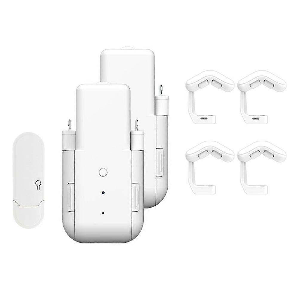 2PCS Automatic Curtain Opener with Voice Control WIFI Smart Curtain Motor Temperature Light Sensor