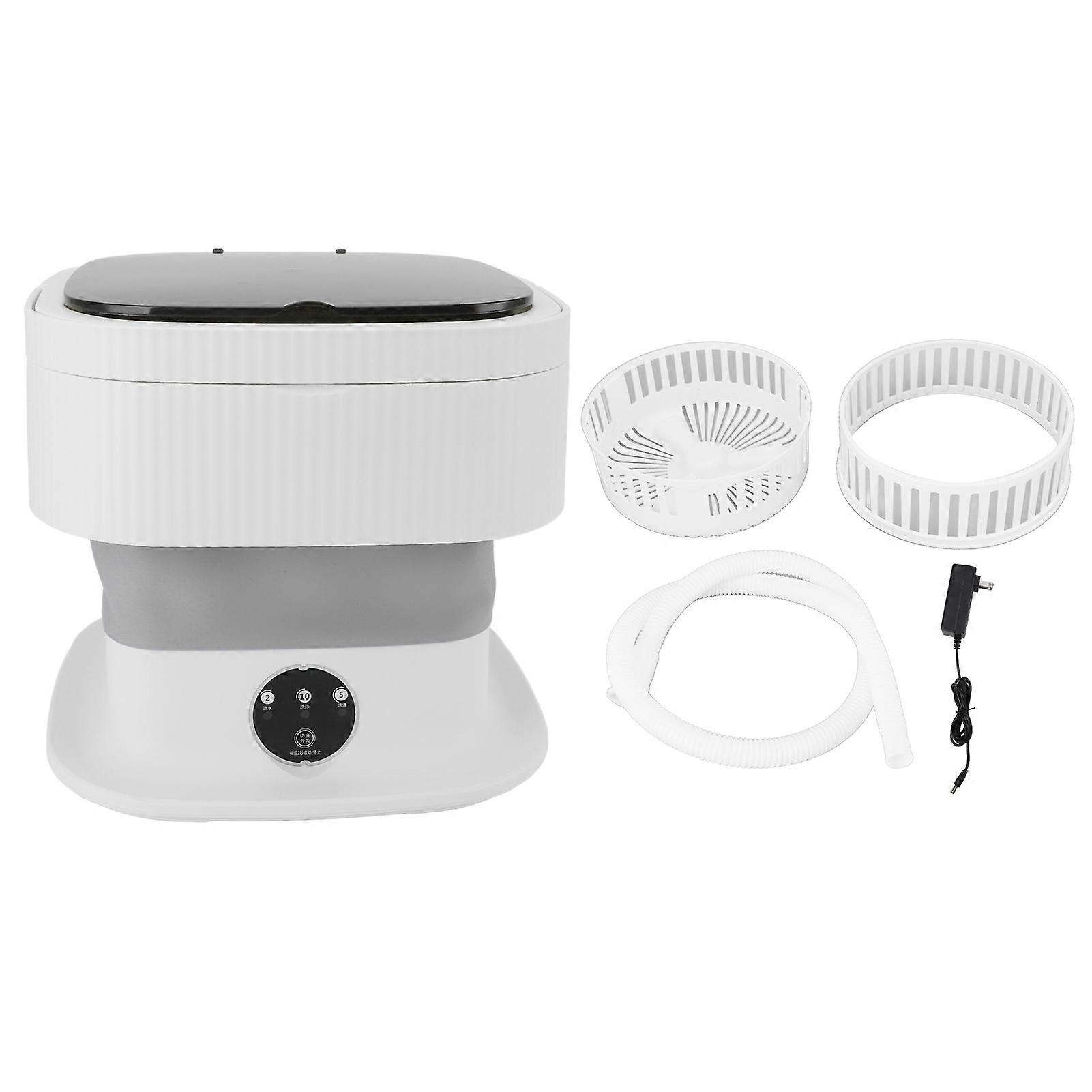 40W Portable Washing Machine, Mini Foldable Washing Machine, 10L Large Capacity, Underwear Washer for Dormitory, Hotel, Travel, Gray