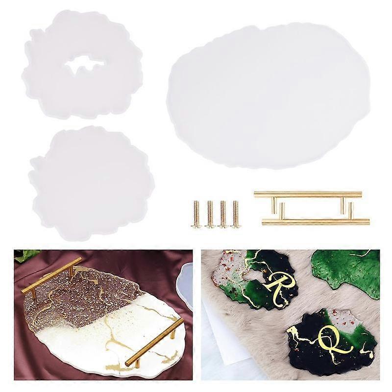 (A) FBAUS$diy crystal glue mold large table tea coaster tea tray tea set silicone mold mirror glue mold factory