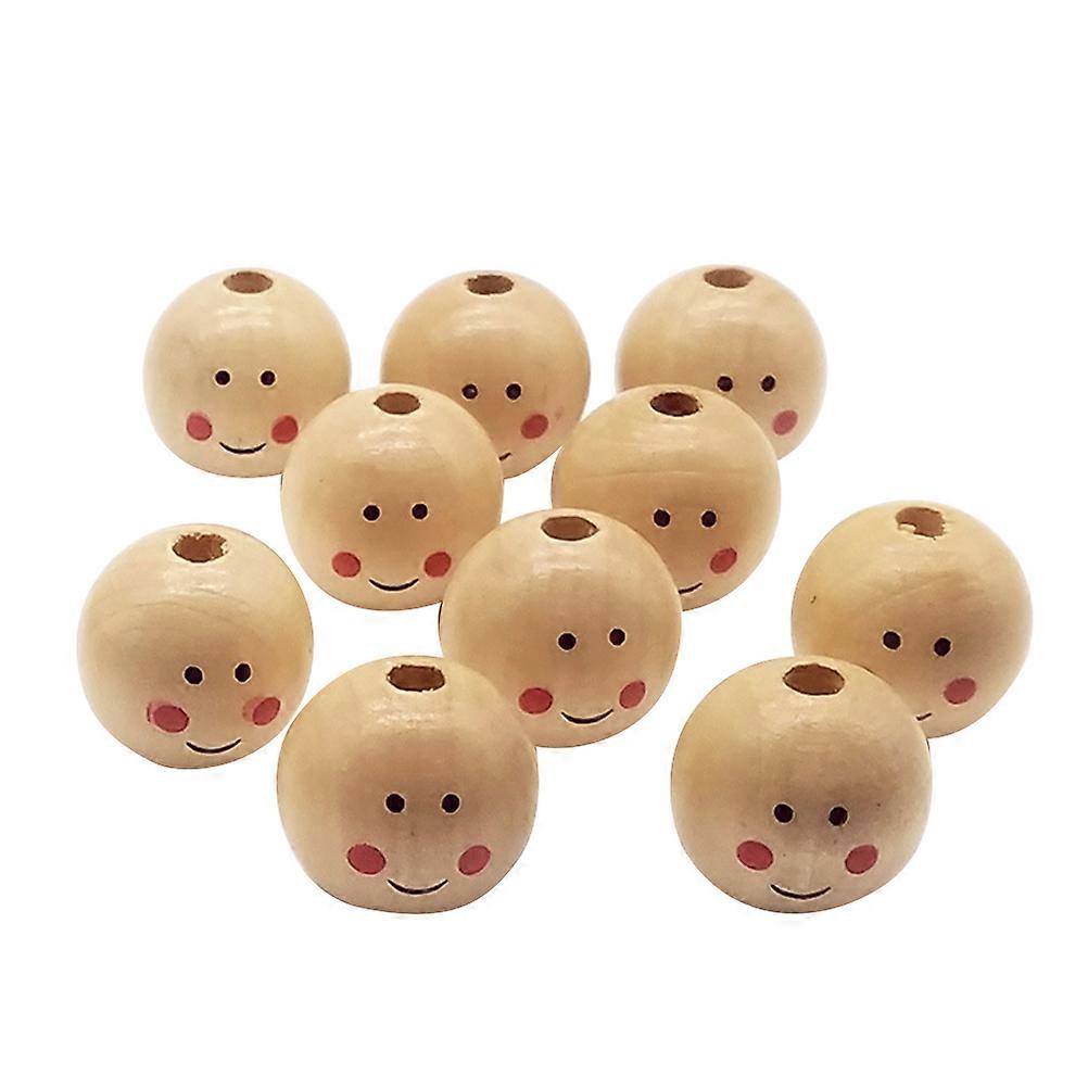 Natural Craft Beads with Smiling Faces for Artistic and Decorative Projects