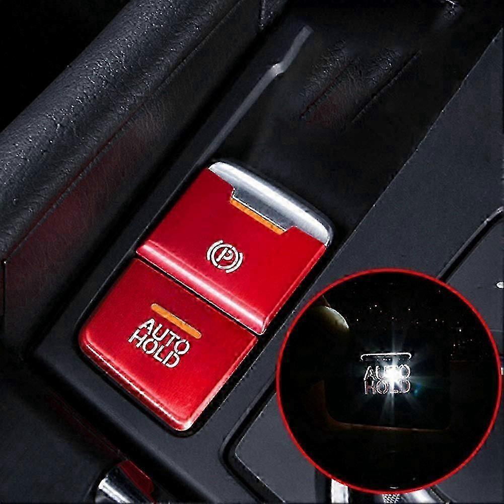 7Pcs Red Electronic Handbrake Multimedia Button Cover Trim for Compatible Model 2016-2020 Center Console