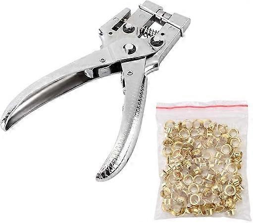 Rivet rack punch, eyelet setting tool, 100 pieces eyelets, 4.5mm/0.17 inch diameter eyelets, suitable for tarps, tents, canvas bags, etc.