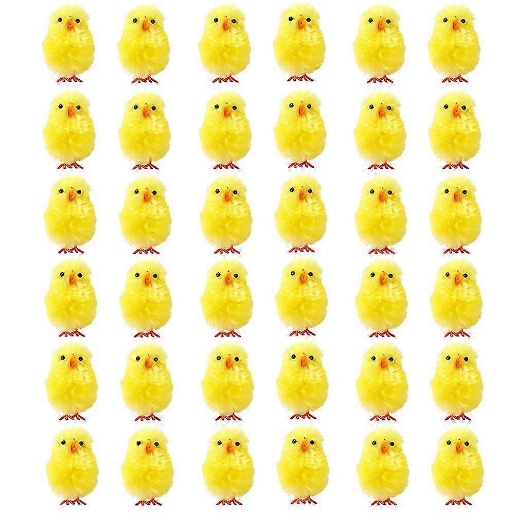 2025 Easter Chicks Decoration 36 Pcs Small Cute Yellow Chicks for Egg Bonnet DIY