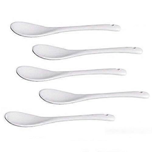 Set of 5 Ceramic Spoons for Tea, Jam, and Honey - Elegant Design, Durable Material, Ideal for Serving and Stirring