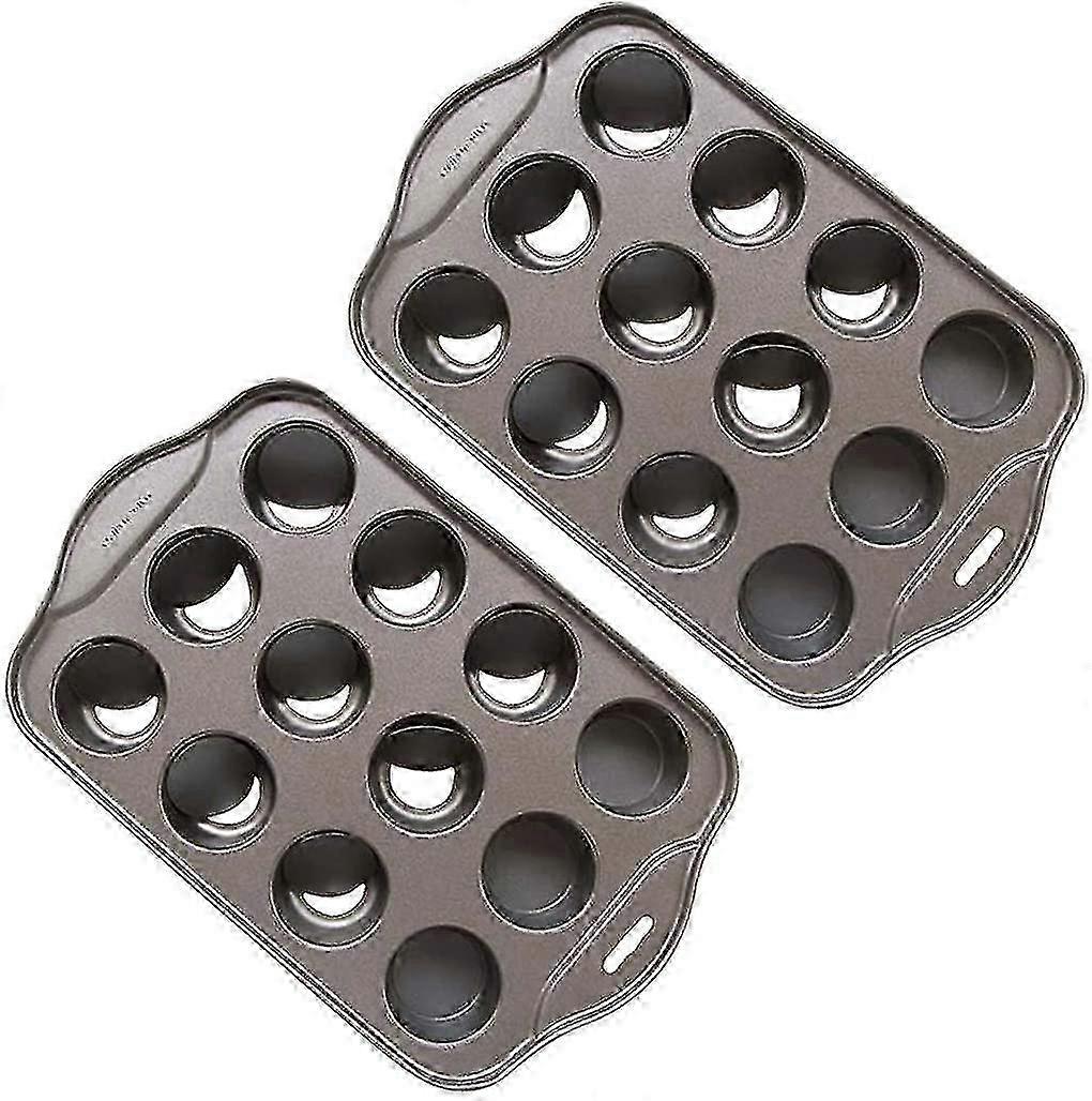 2025 2er Pack Mini-Käsekuchenform mit 12 Kavitäten und abnehmbarem Boden