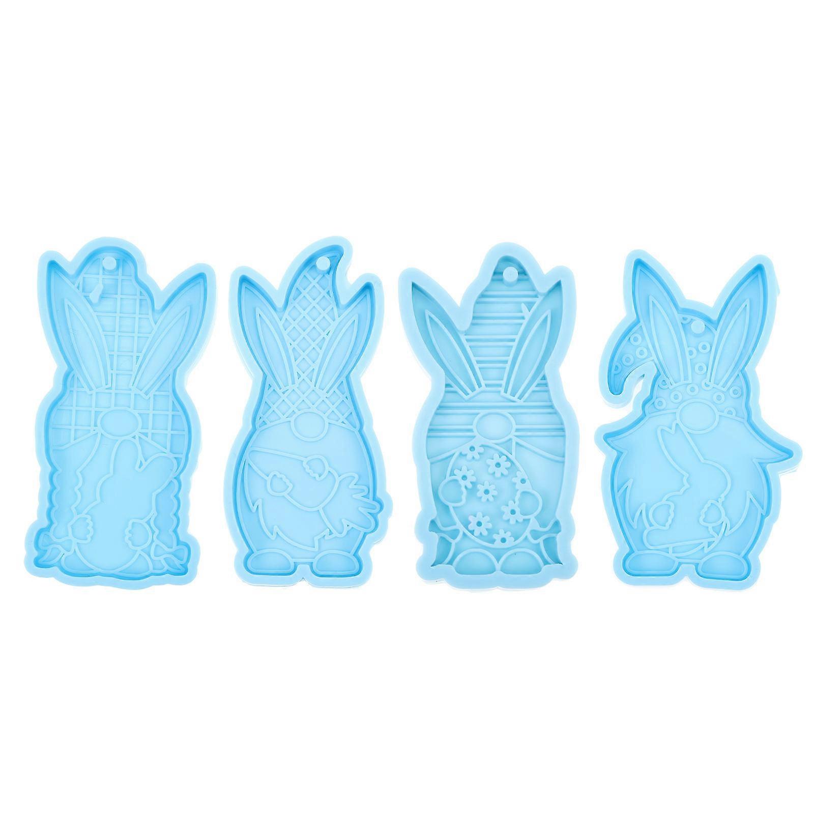 Silicone Easter Gnome Mold for DIY Keychain Making 4Pcs Creative Epoxy Set