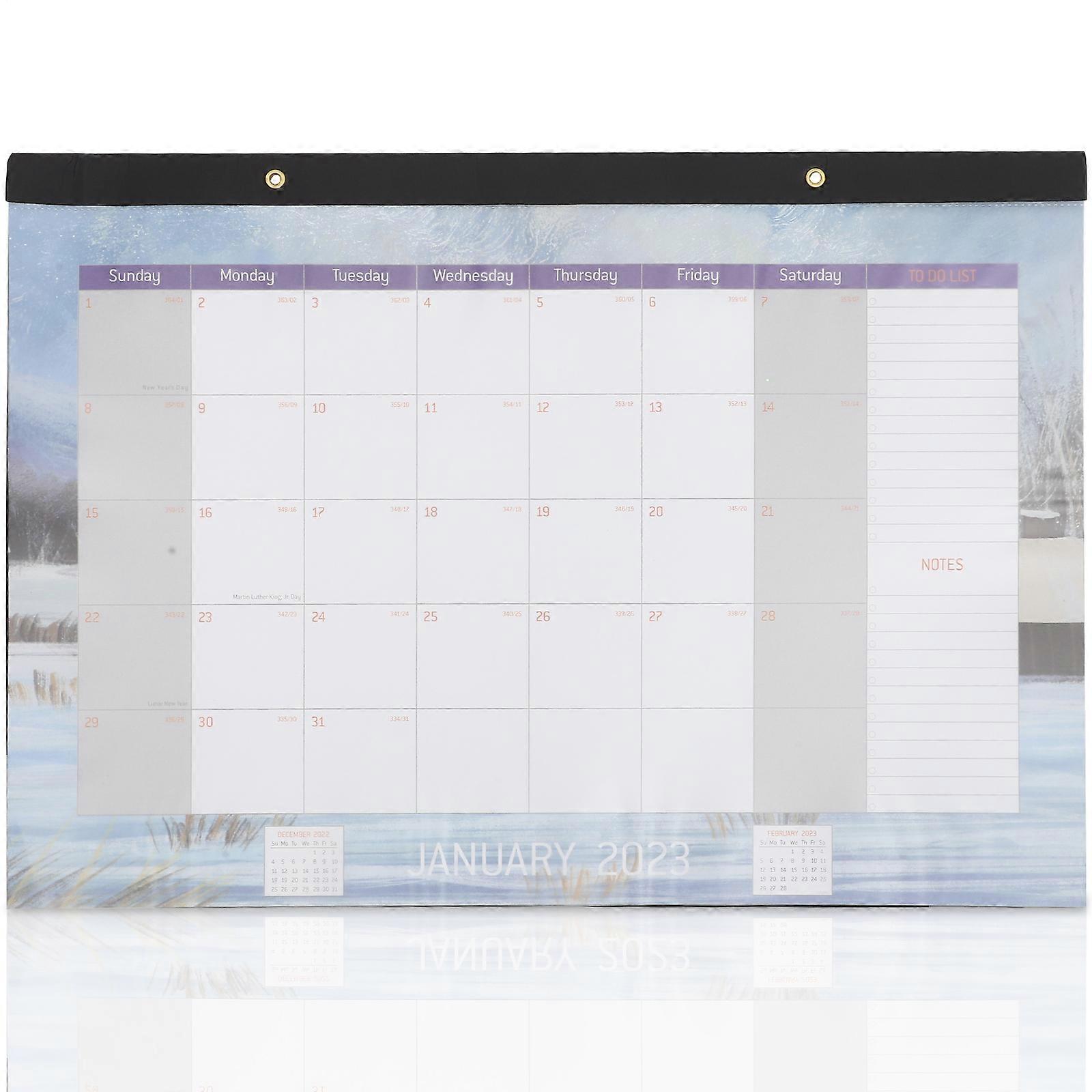 Office Wall Calendar Spiral Calendar Daily Use Wall Calendar Noting Hanging Multi-Colored 42.5X30X0.5CM 1Pack