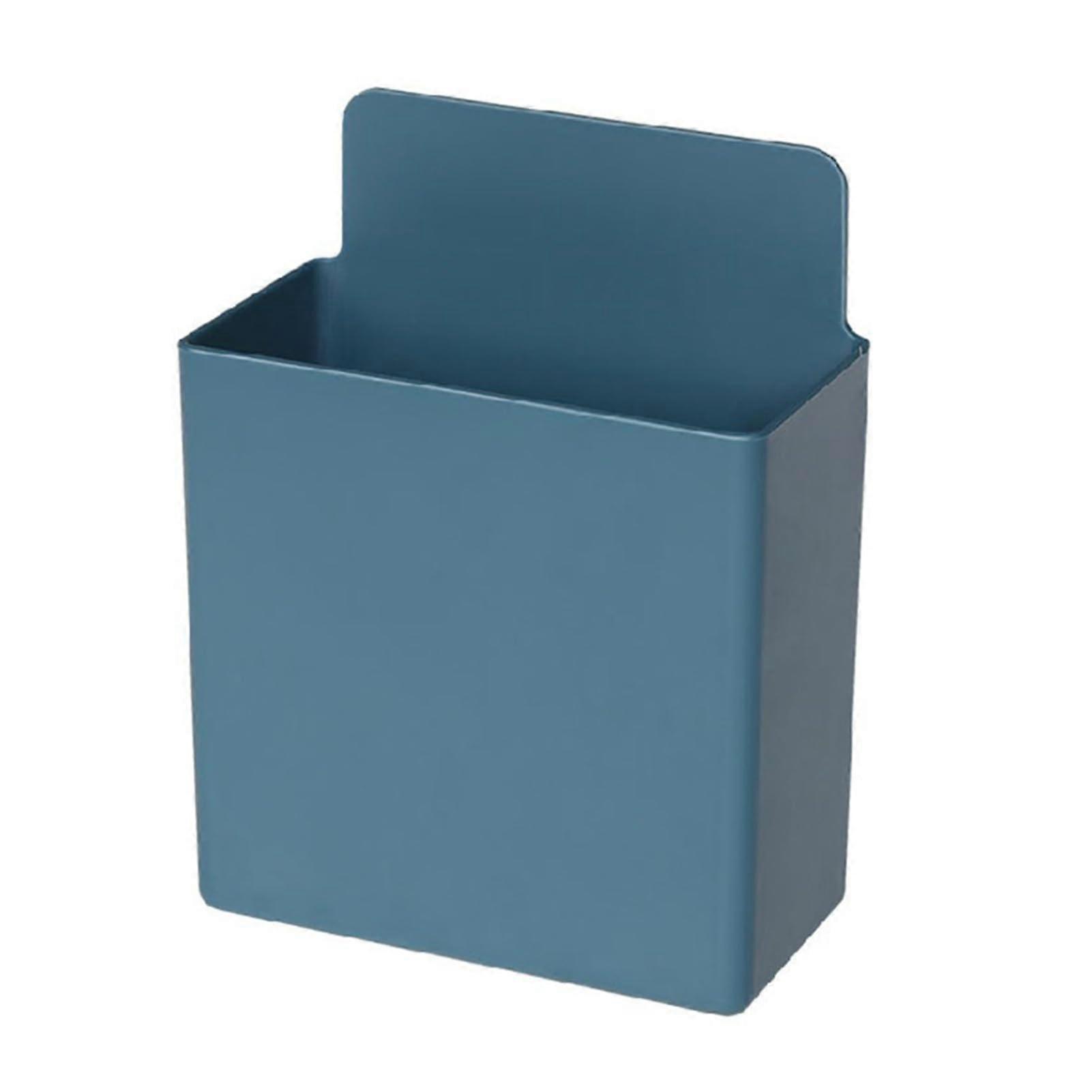 Wall-Mounted Storage Organizer Waterproof ABS Plastic No Drill Multi-Functional Space Saver for Bathroom Kitchen (Navy Blue)