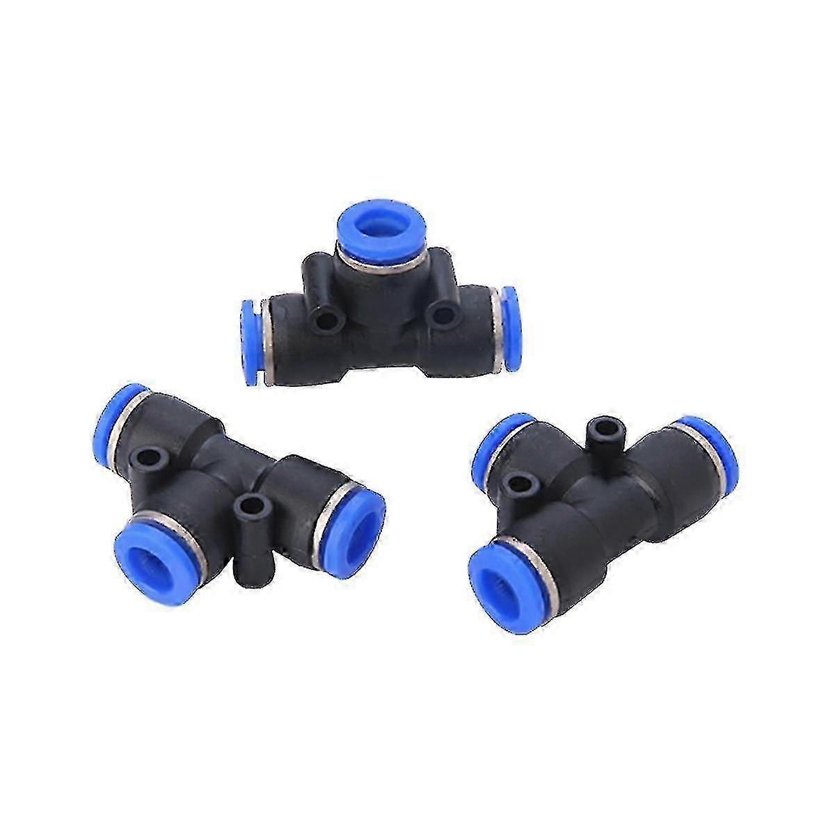 100pcs Pe Pneumatic Fittings Fitting Plastic T Type 3-way For 4mm 6mm 8mm 10mm Tee Tube Quick Conne
