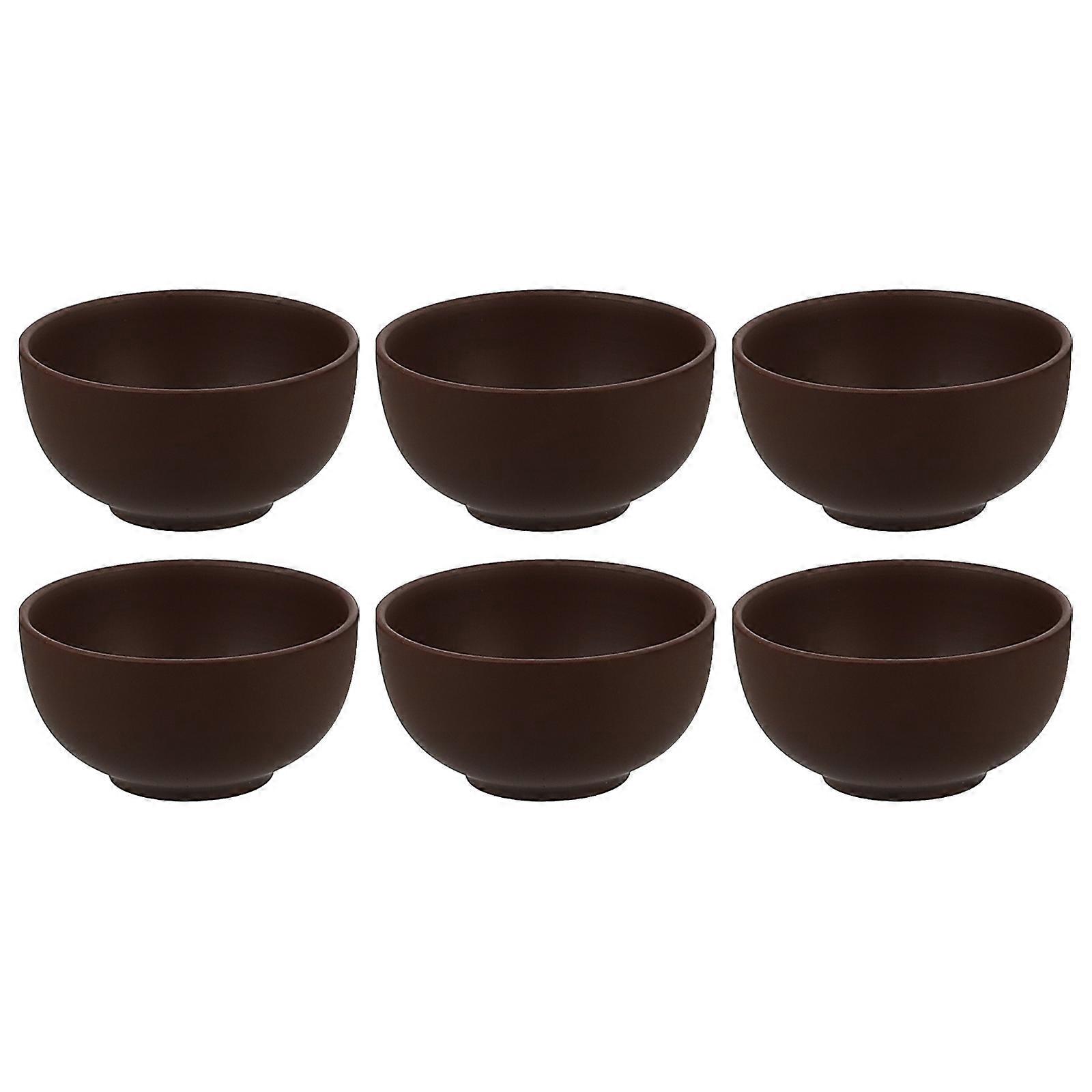 6 قطع أكواب شاي مصنوعة يدويا من الطين الأرجواني تصميم أنيق للعائلة والمناسبات الخاصة