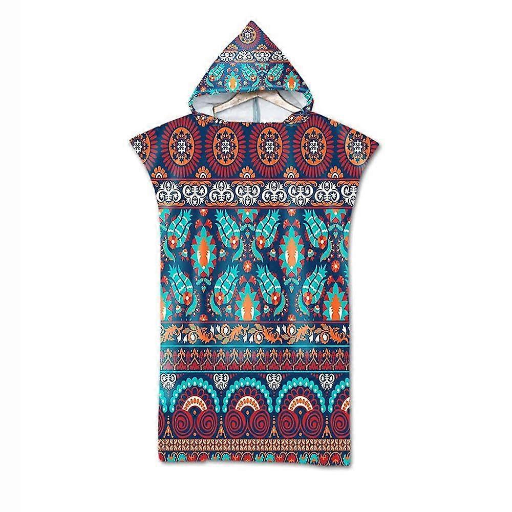 Hooded Beach Towel For Adults, Unisex, One Size, Surfing And Swimming, Geometric Stripe Pattern, Part A - # D, 1 Piece