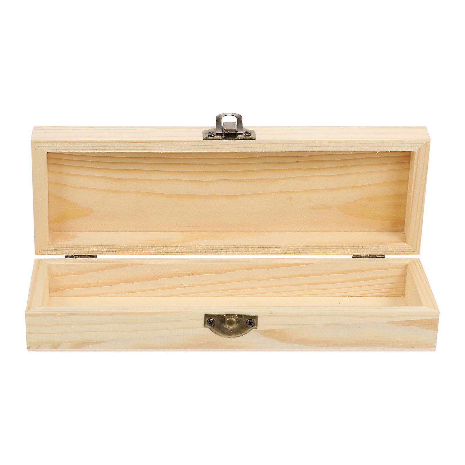 Khaki Oblong Plastic Pencil Storage Box for Home Use with Reliable Alloy Buckle 1Pc
