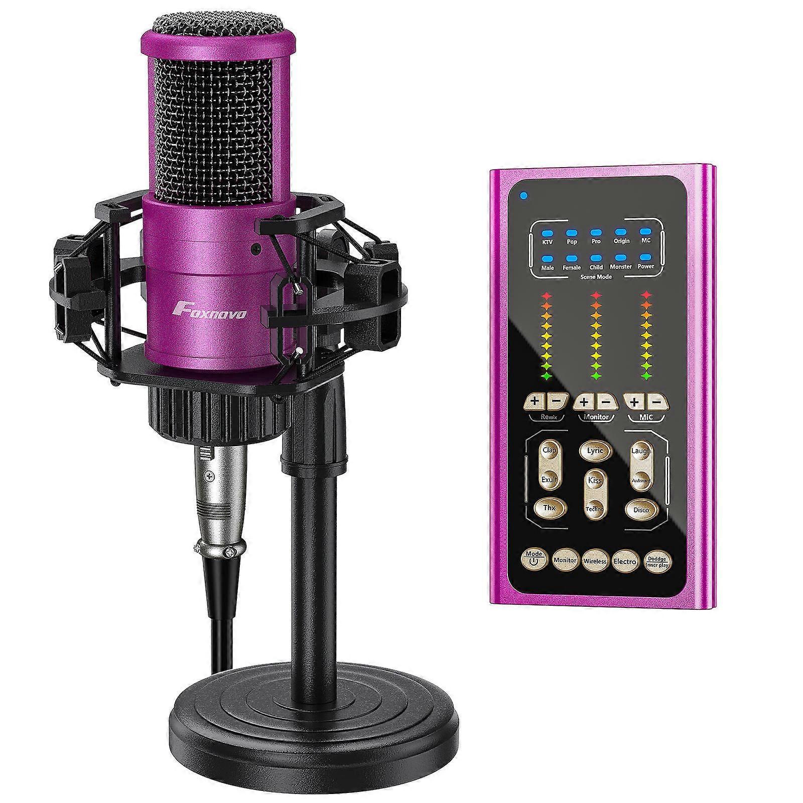 Sound and Microphone Kit with 9 Sound Effects 48KHz High Sampling Rate for Live Streaming Gaming Entertainment 1Pack