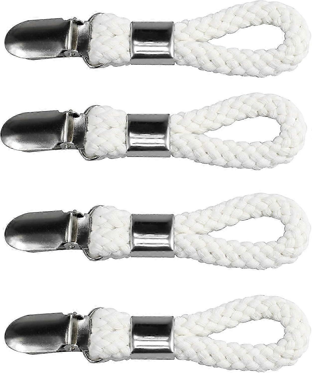 4 Pcs Clipes de Toalha de Chá Clipe de Corda de Algodão Pendurado Suporte de Gancho de Toalha com Laço de Algodão para Cozinha Banheiro
