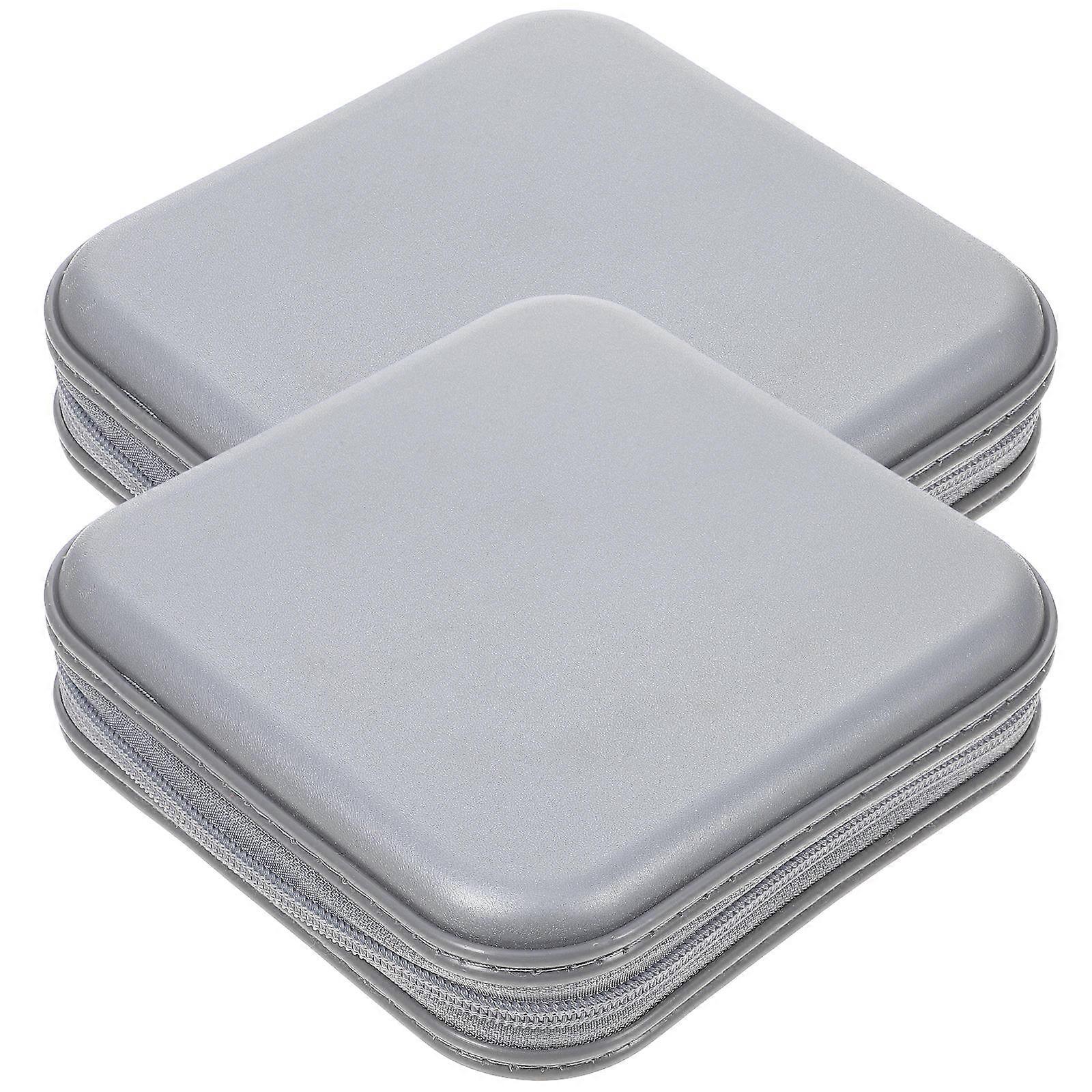Dvd Storage Dvd Organizer Cd Holder Travel 2Pcs Silver Rectangular Dustproof