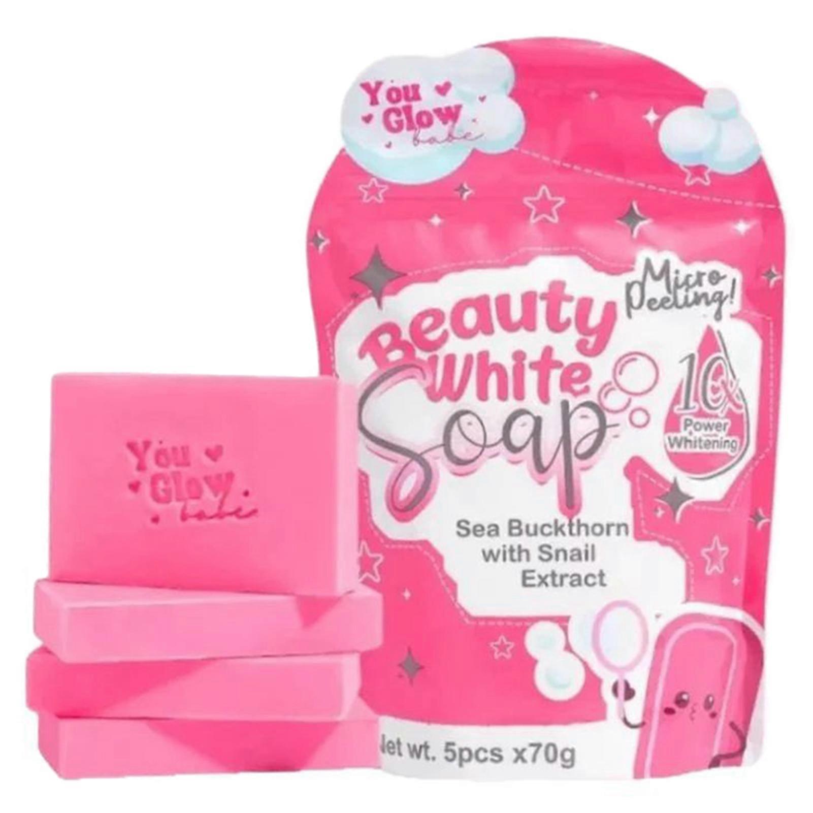 Beauty White Soaps Sea Buckthorn with Snail-Extract Brightening Skin Soap Deep Cleaning Moisturize Body Soaps