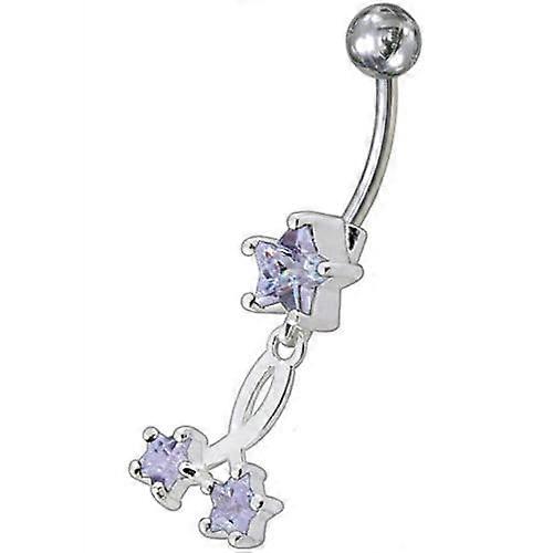Fancy Standing Star Jewelled Dangling Navel Ring
