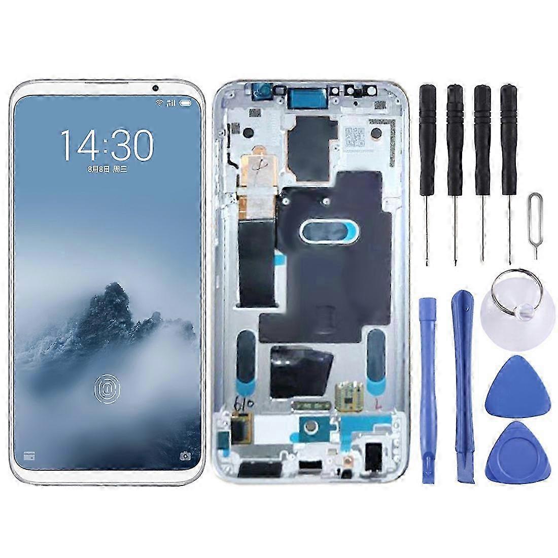 (White) Compatible Lcd Screen For Meizu 16 / 16th / M882h / M882q Digitizer Full Assembly With Frame