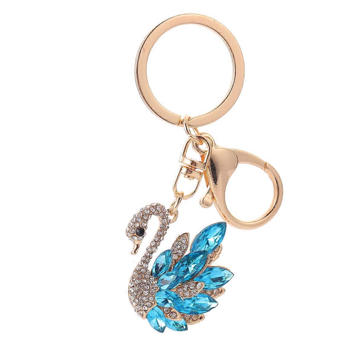 素敵な白鳥の装飾キーアクセサリー金属プラスチック4x3.5x0.5cm 1.57X1.38X0.2inch 1Pc