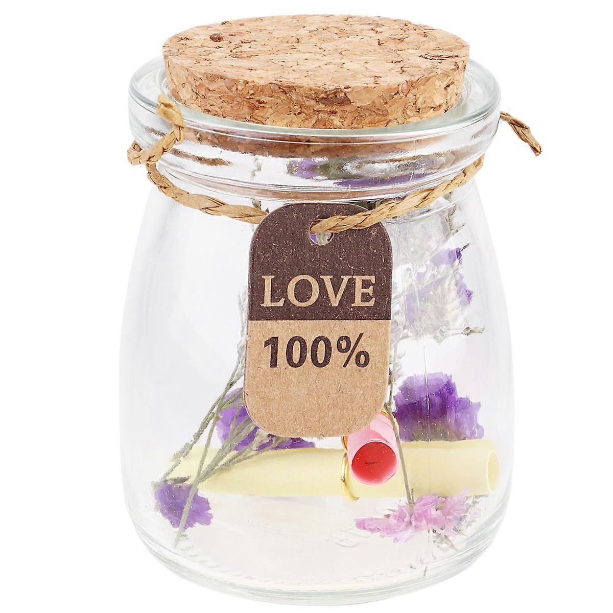 Small Glass Jars With Creative Wooden Message Wish Decorative 1Pack