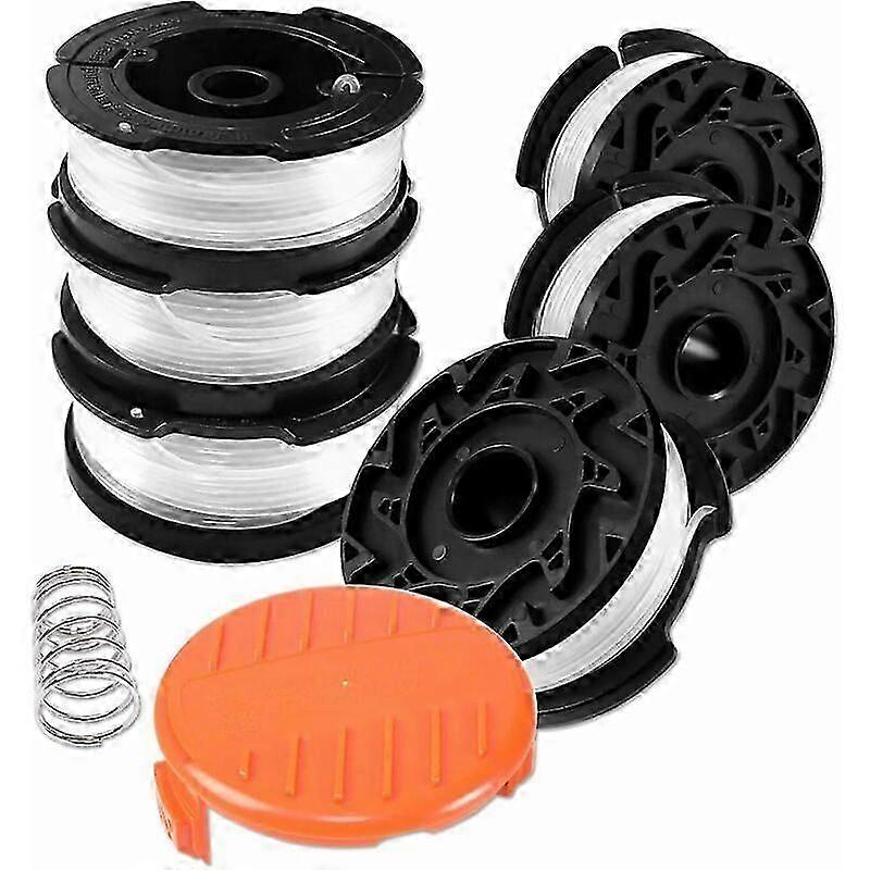 Trimmer Line Spool for Black and Decker Trimmers, 6 Trimmer Line Spool with 1 Spool Cover and 1 Spring