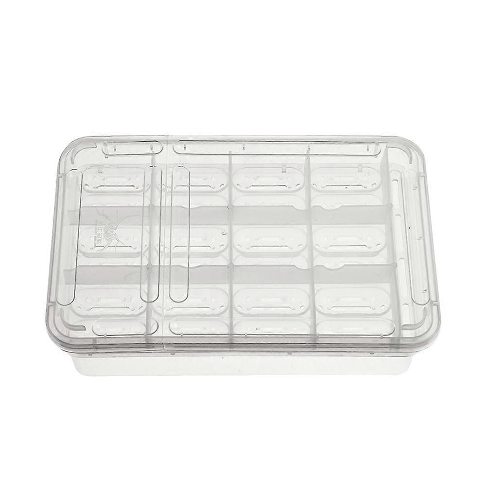Pet Incubator Box Transparent Breeding Isolation Box for Snakes Turtle Gecko Lizard 19x13x5 Cm Lattice Design Storage 1Set
